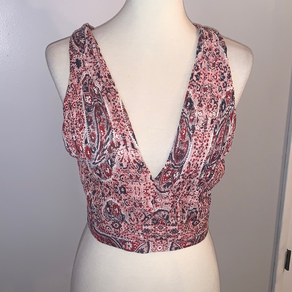 [alice + olivia] Colorful Boho Floral Pattern Crop Top - Size 8